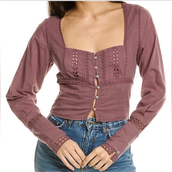 NWT Free People Joie Blouse, Size L. - Picture 4 of 8